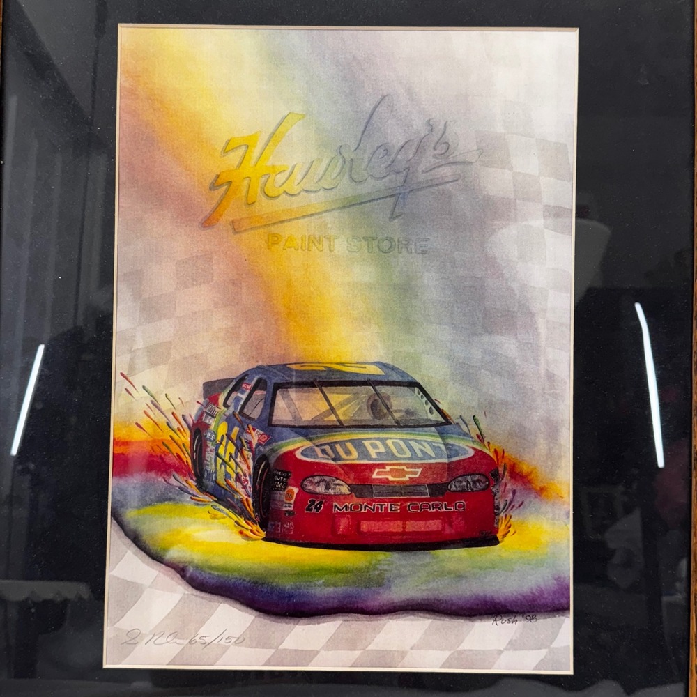 Jeff Gordon #24 DuPont Monte Carlo Framed Art Print Artist Rick Rush 1998 Signed - Picture 2 of 7